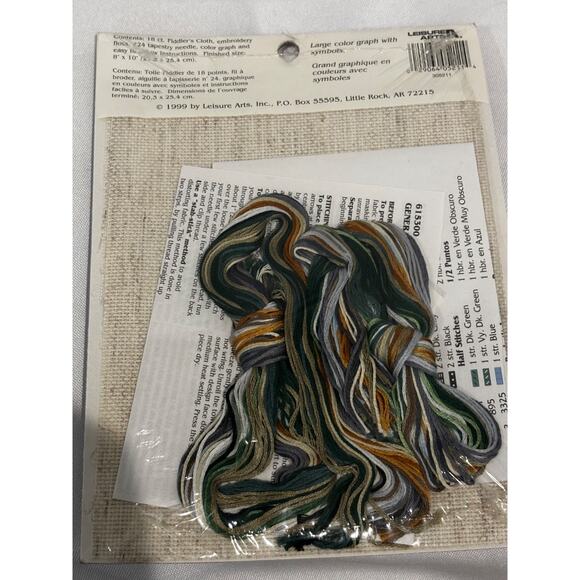 Vintage Janlynn Wolf Counted Cross Stitch Hometown Designs Woodsy cabin 5211 New - Picture 4 of 4